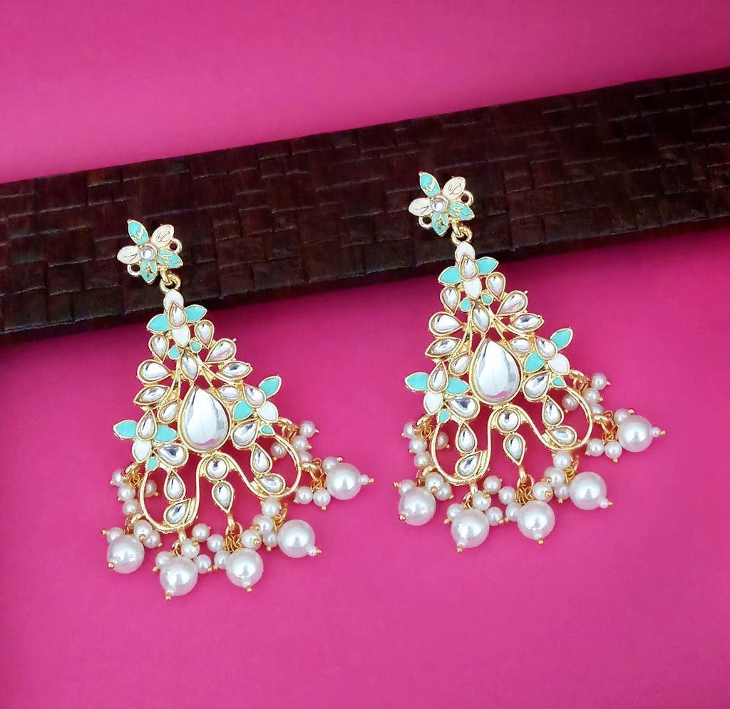 The99Jewel Wedding Wear Kundan Earrings for Women | Traditional Stone-Studded Ethnic Jewellery for Parties and Celebrations