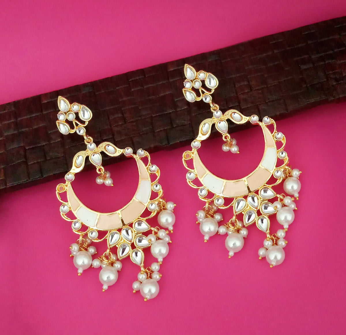 The99Jewel Wedding Wear Kundan Earrings for Women | Traditional Stone-Studded Ethnic Jewellery for Parties and Celebrations