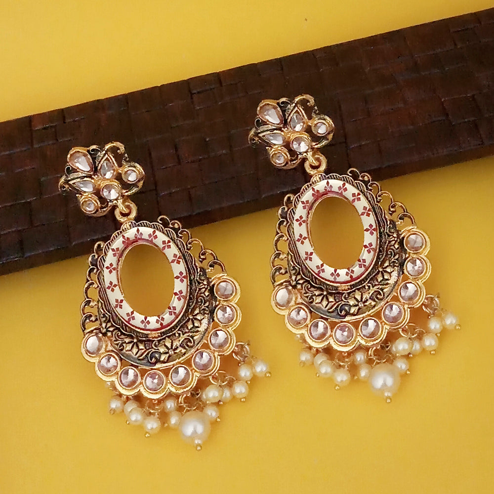 The99Jewel Elegant Traditional Kundan Earrings for Women | Indian Ethnic Fashion Jewellery for Weddings, Festivals and Family Functions