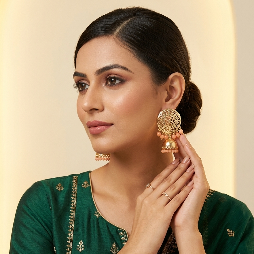 The99Jewel Indian Traditional Jhumki Earrings for Women | Beautiful Ethnic Jewellery for Wedding Ceremonies and Special Occasions