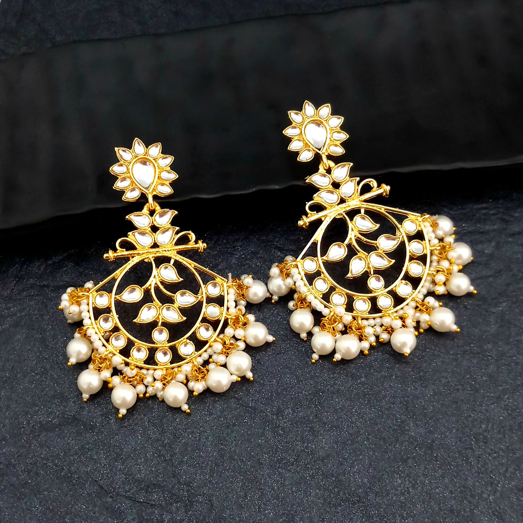 The99Jewel Women's Ethnic Kundan Stone Earrings | Elegant Traditional Fashion Jewellery for Weddings and Special Occasions