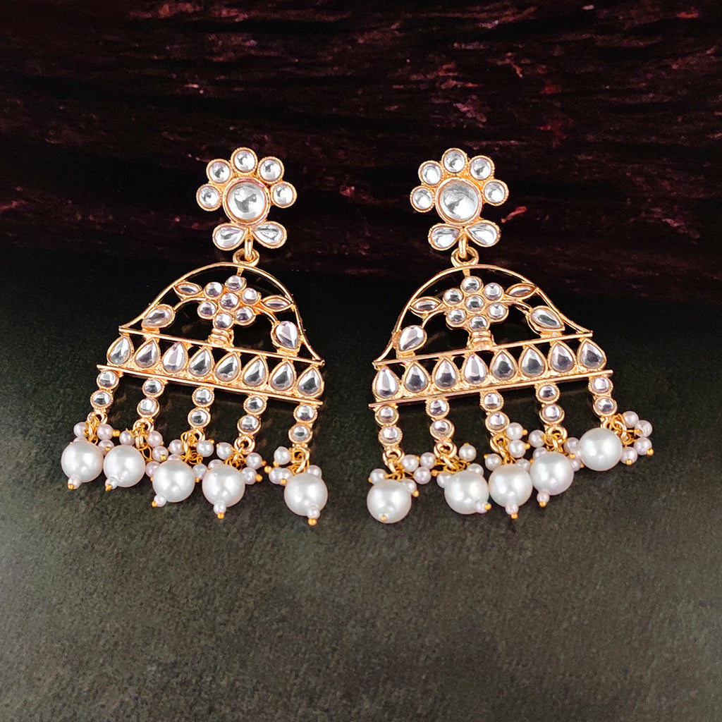 The99Jewel Women's Ethnic Kundan Stone Earrings | Elegant Traditional Fashion Jewellery for Weddings and Special Occasions
