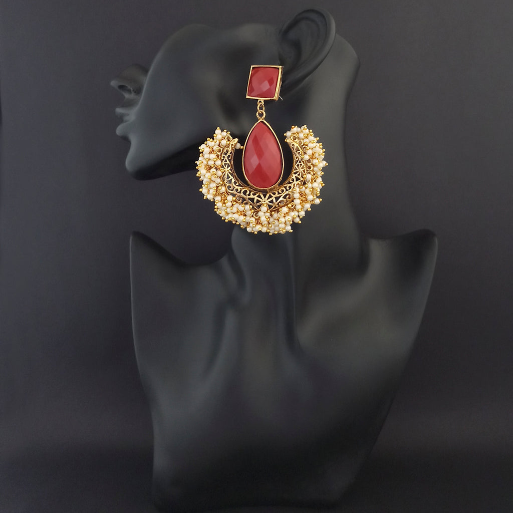 The99Jewel Traditional Kundan Earrings for Women | Elegant Indian Ethnic Stone Earrings for Wedding, Bridal and Festive Wear