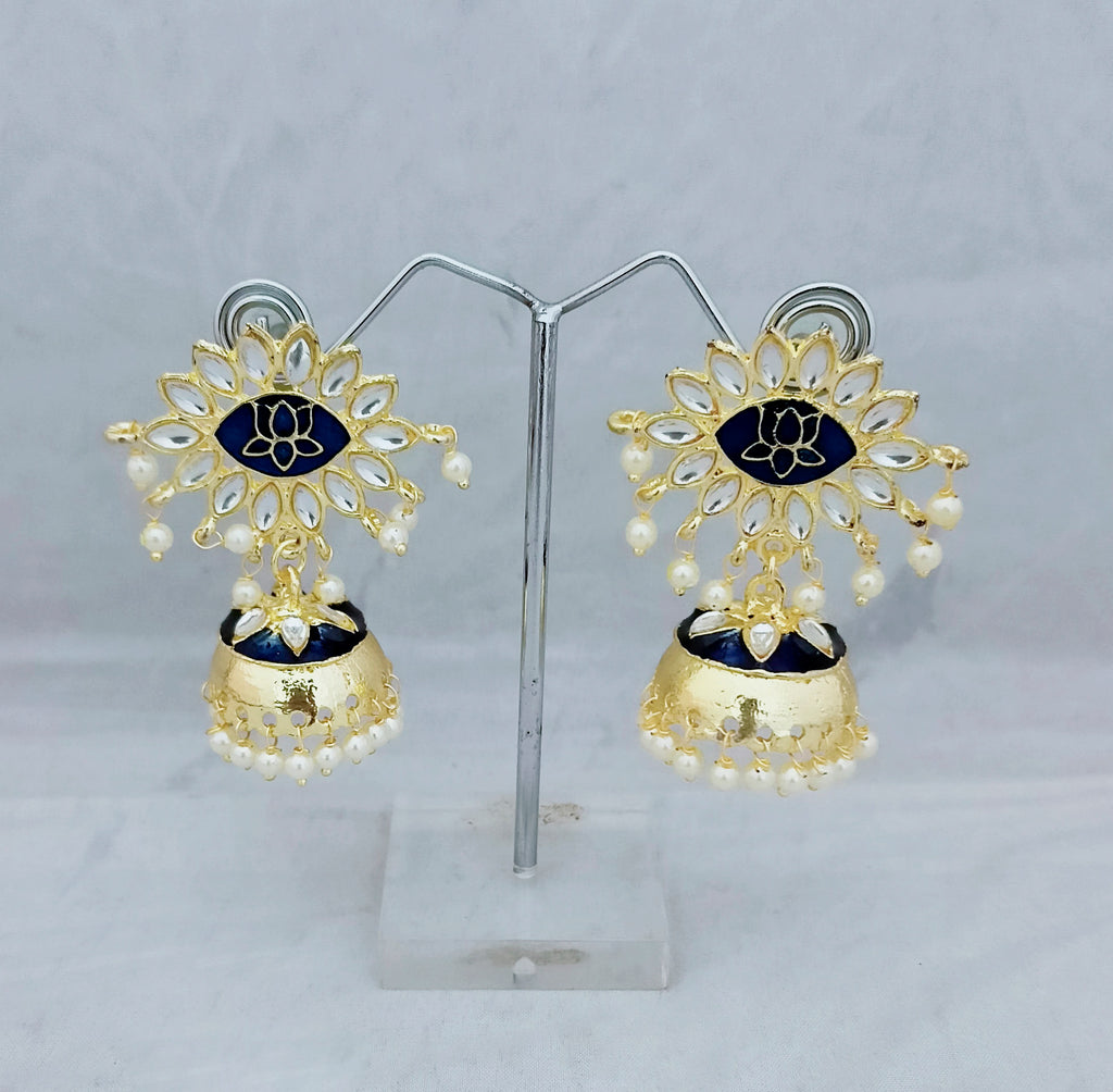 The99Jewel Traditional Kundan Earrings for Women | Elegant Indian Ethnic Stone Earrings for Wedding, Bridal and Festive Wear