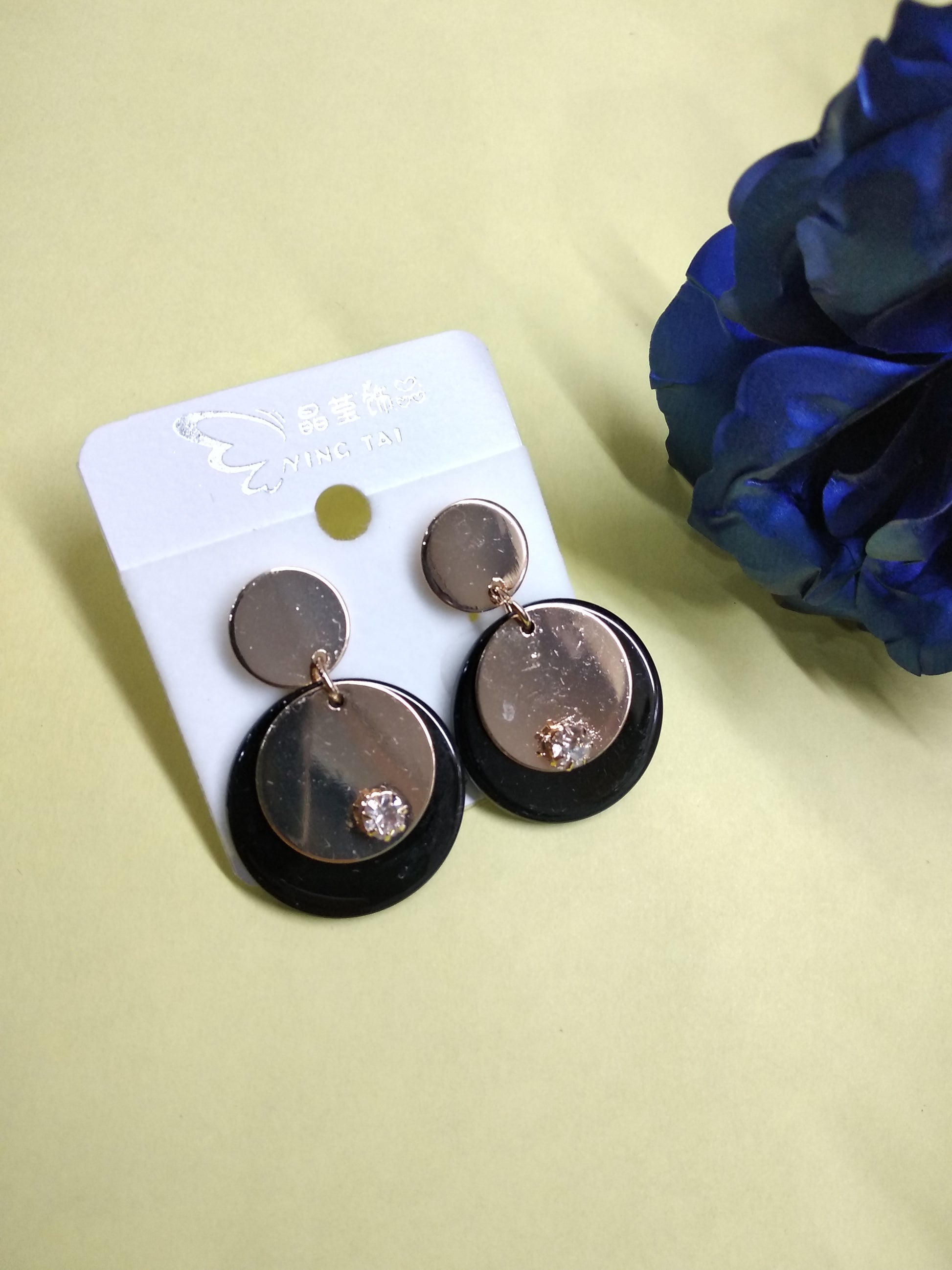 The99Jewel Stylish Black & Gold Earrings for Women-1316402A