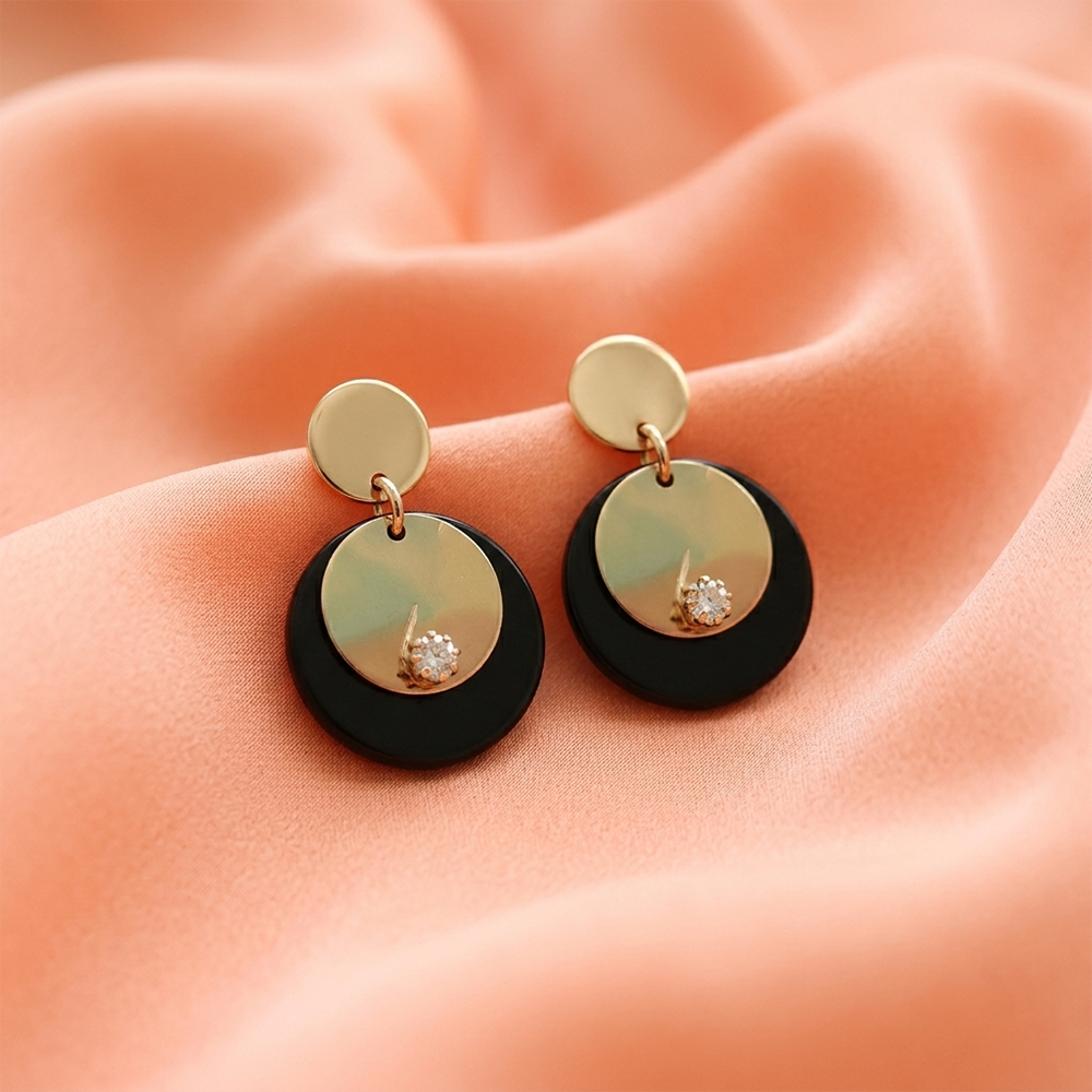 The99Jewel Designer Abstract Gold Plated  Round Earrings