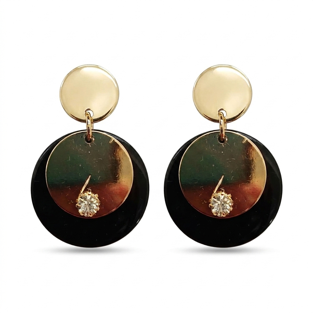 The99Jewel Designer Abstract Gold Plated  Round Earrings