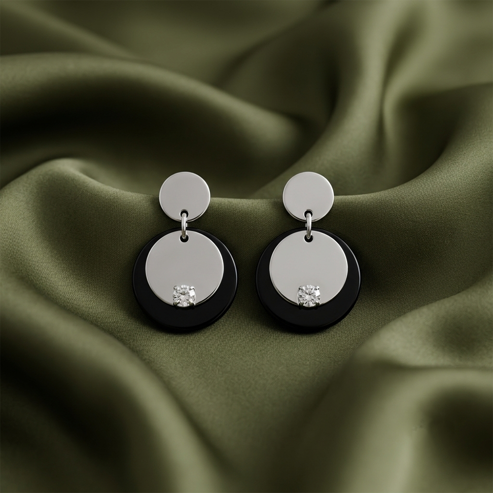 The99Jewel Designer Abstract Silver Plated Star Round Earrings