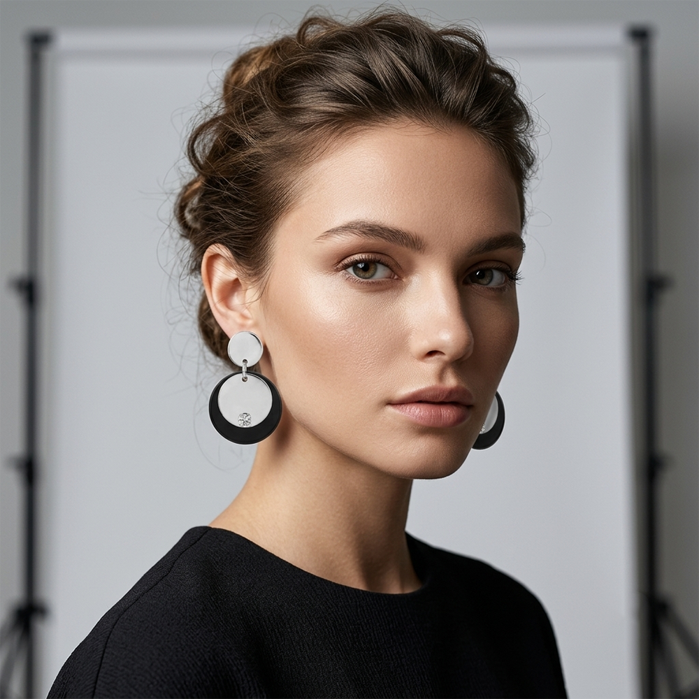 The99Jewel Designer Abstract Silver Plated Star Round Earrings