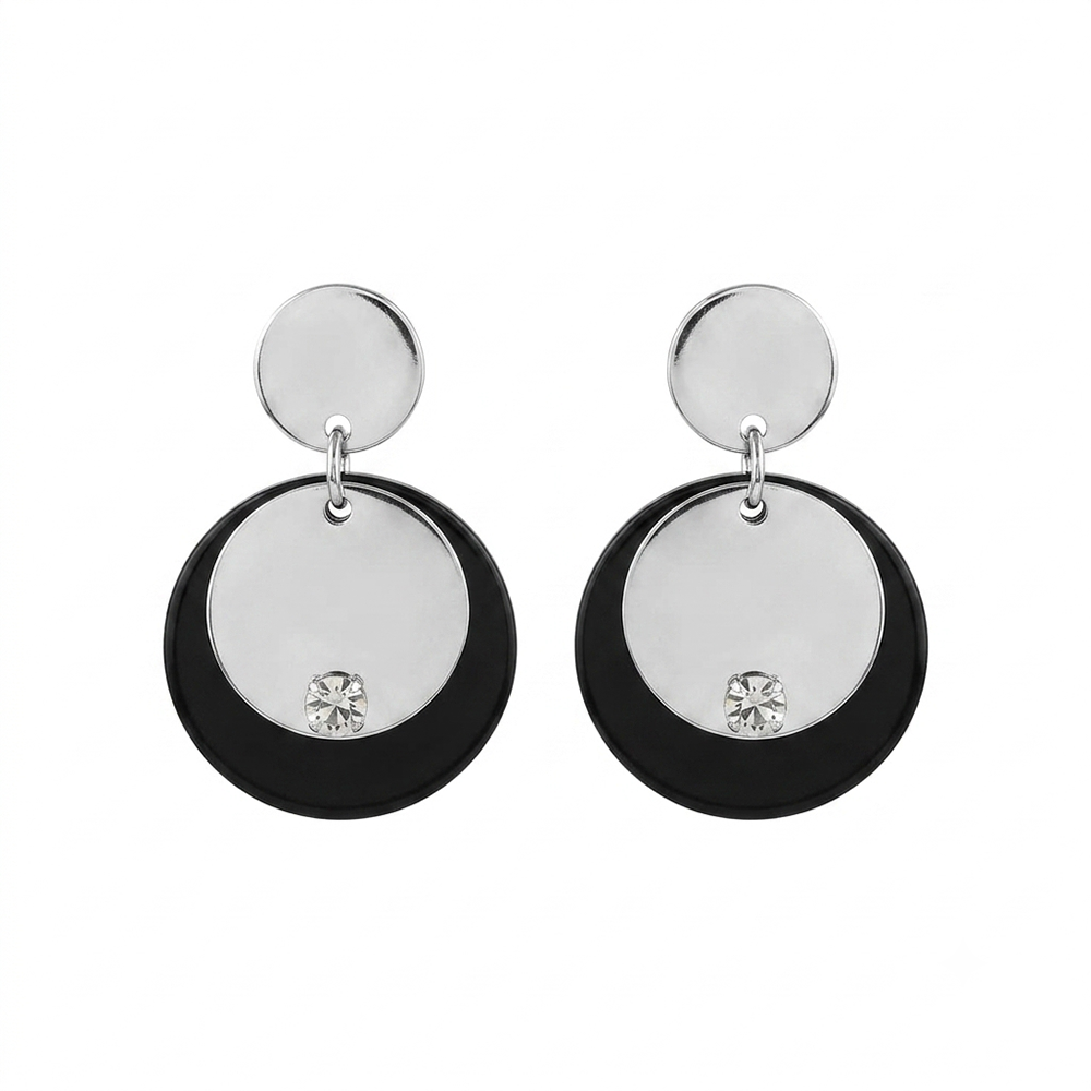 The99Jewel Designer Abstract Silver Plated Star Round Earrings