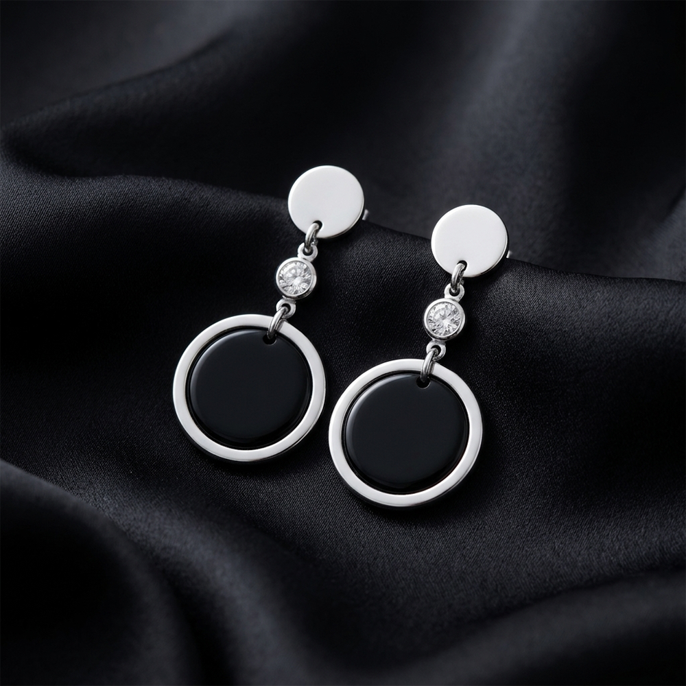 The99Jewel Designer Abstract Silver Plated Star Round Earrings