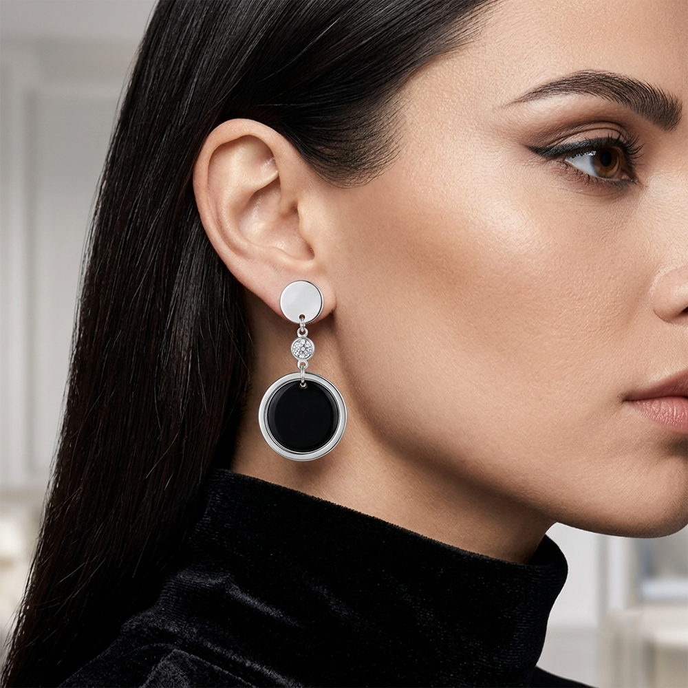 The99Jewel Designer Abstract Silver Plated Star Round Earrings