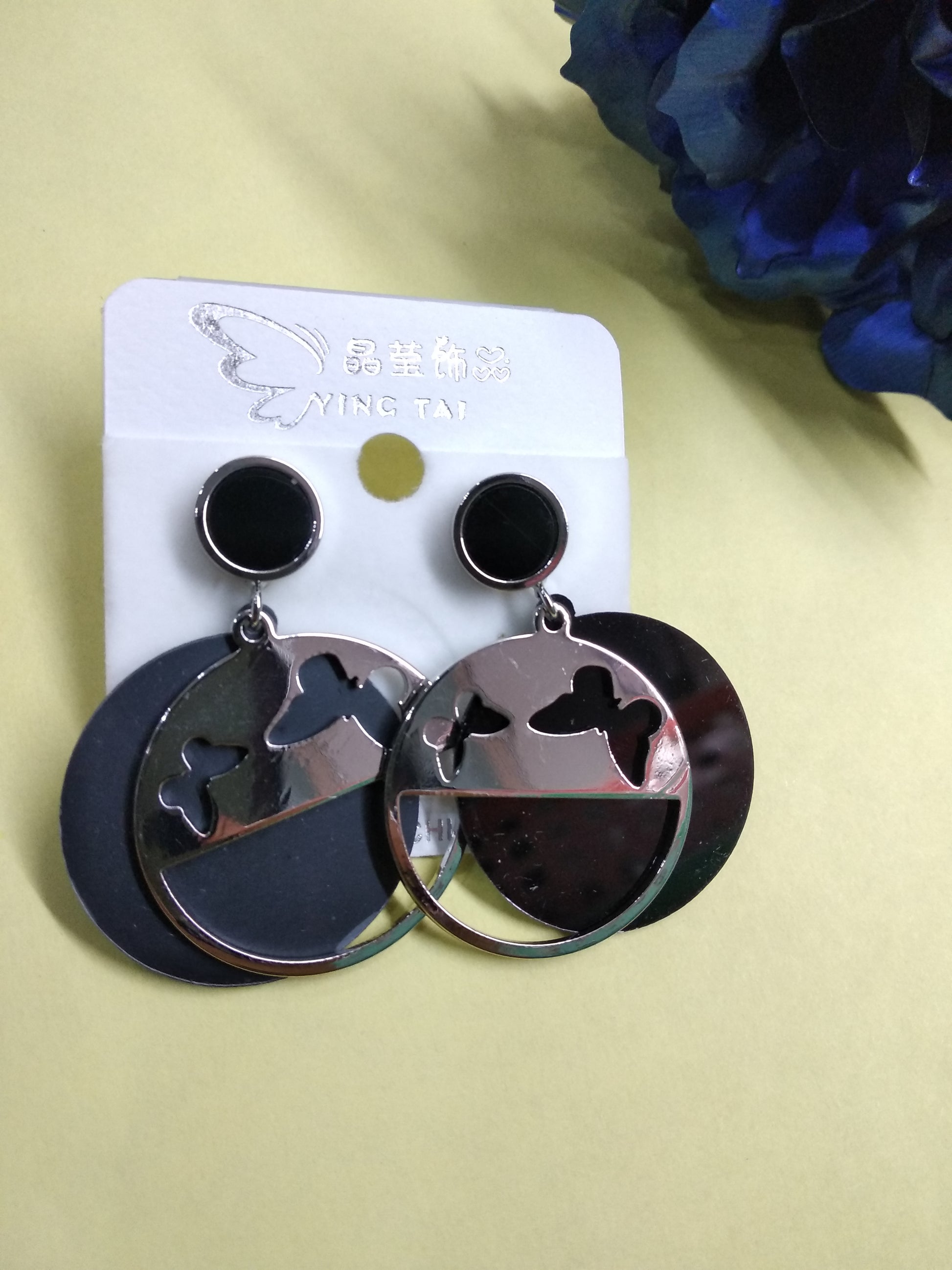 The99Jewel Stylish Black & Silver Earrings for Women-1316405B