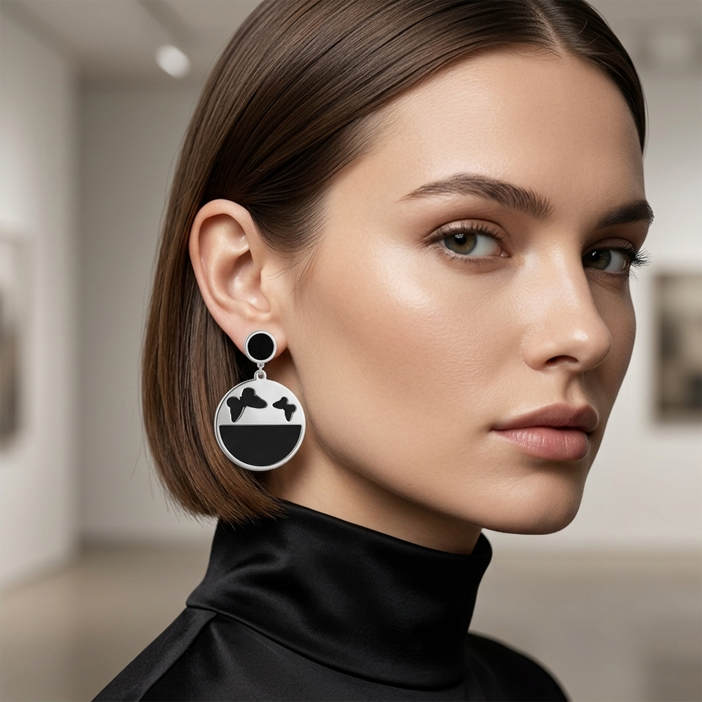 The99Jewel Designer Abstract Silver Plated Butterfly Round Earrings
