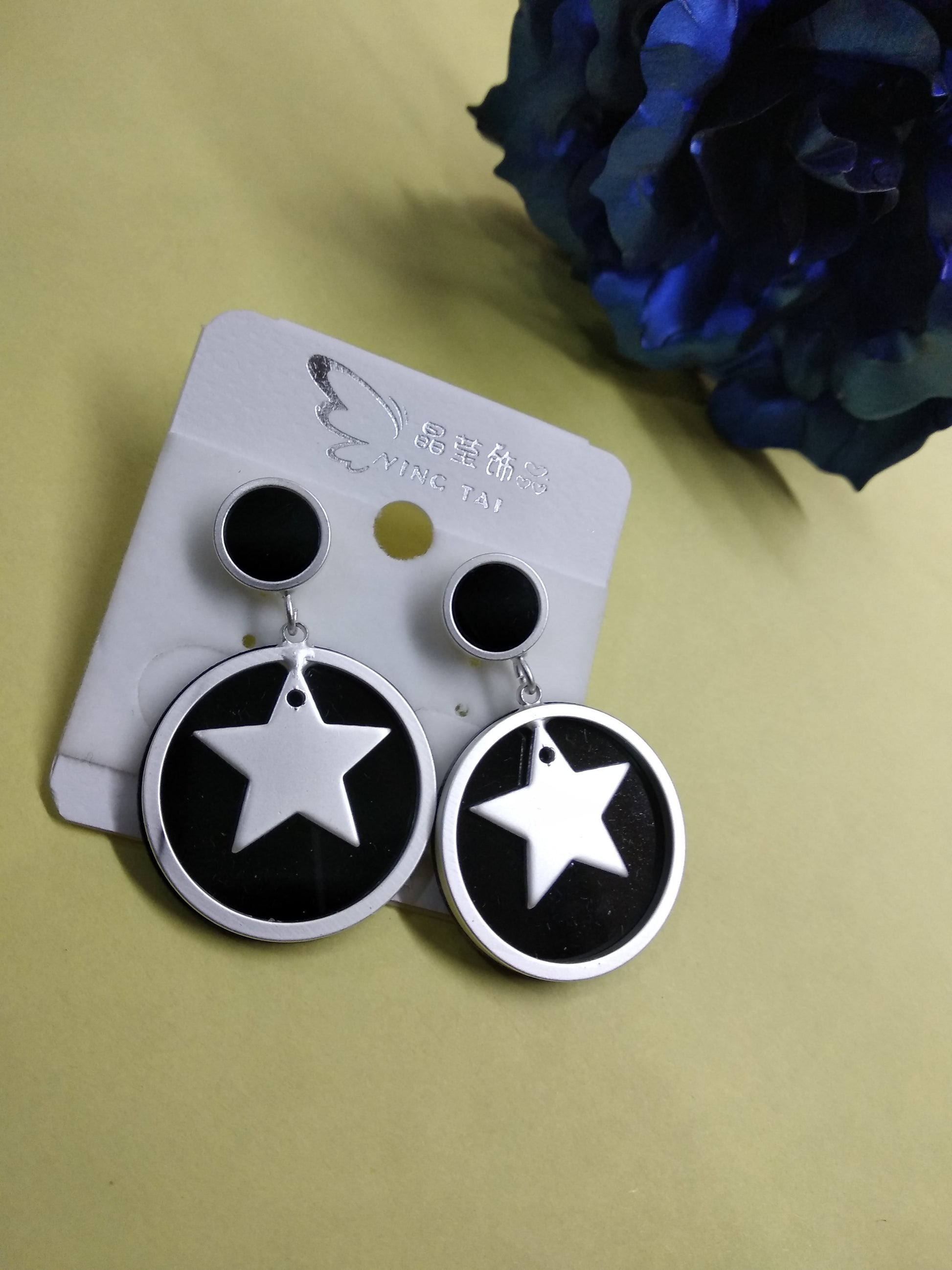 The99Jewel Stylish Black & Silver Earrings for Women-1316406B
