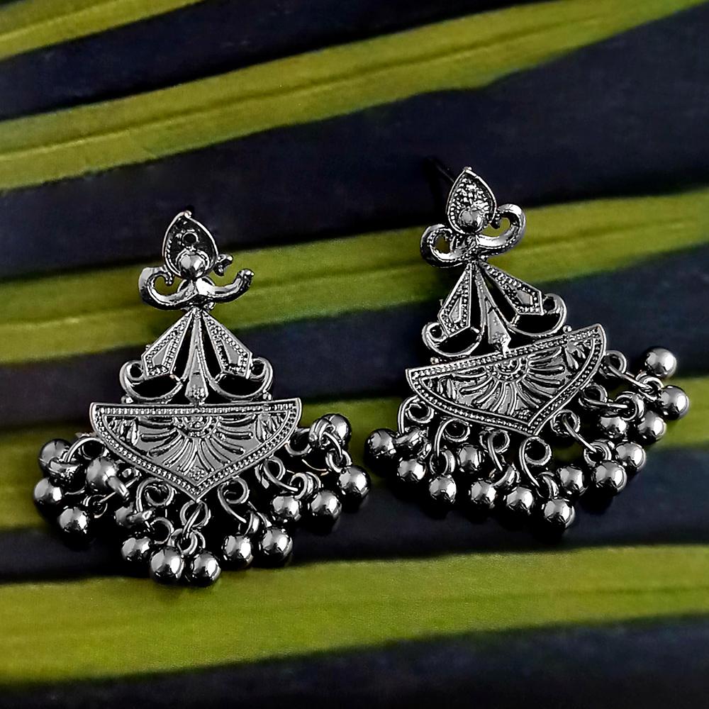 The99Jewel Oxidised Plated Dangler Earrings-1317011B