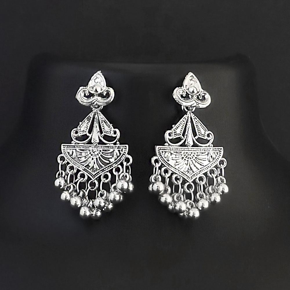The99Jewel Oxidised Plated Dangler Earrings - 1317011C