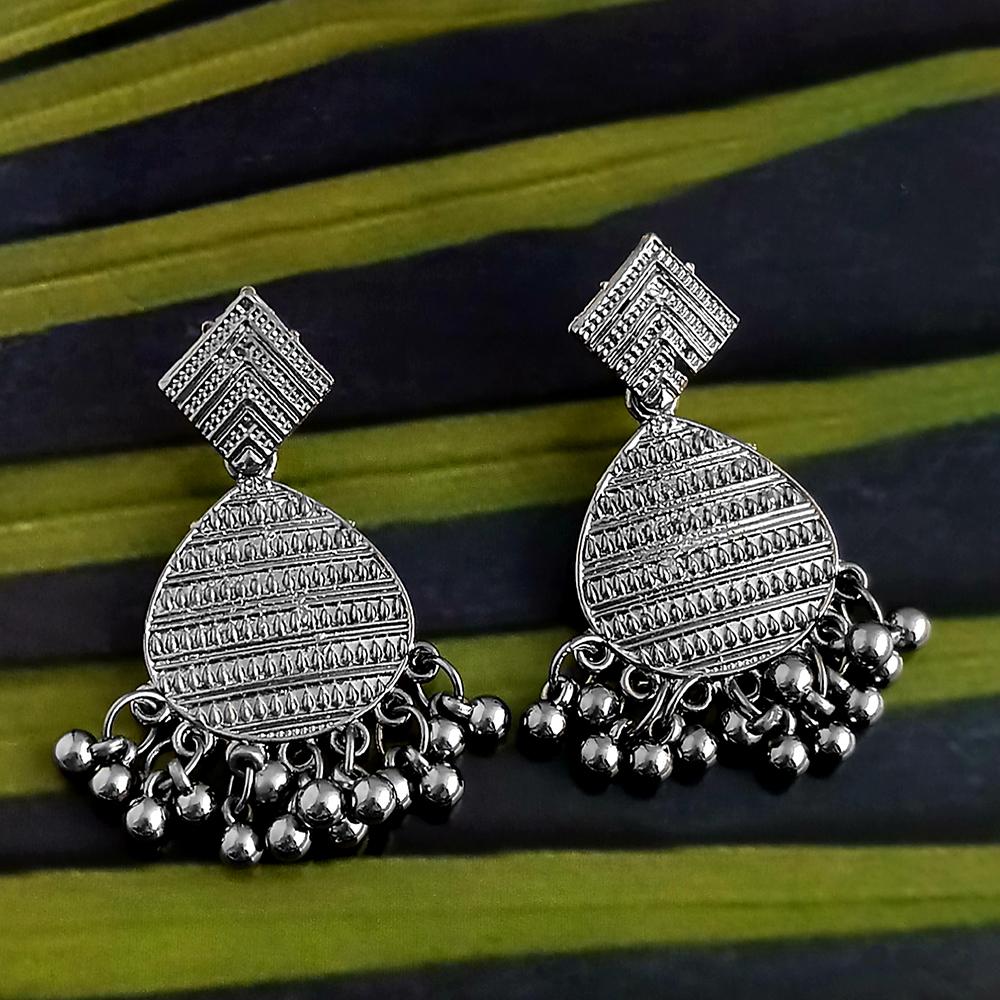 The99Jewel Oxidised Plated Dangler Earrings-1317014B