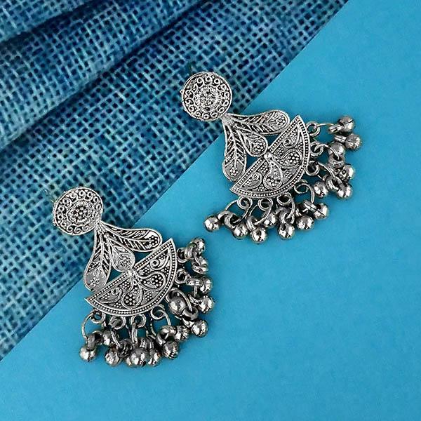 The99Jewel Oxidised Plated Dangler Earrings - 1317018
