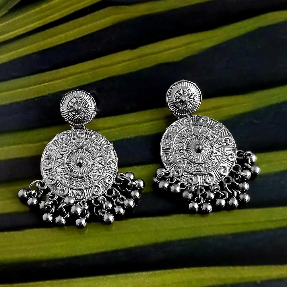 The99Jewel Oxidised Plated Dangler Earrings-1317020B