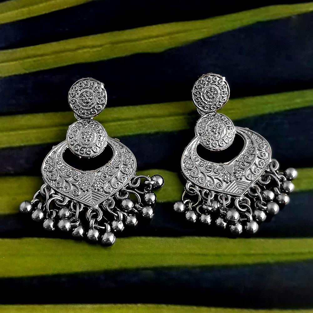 The99Jewel Oxidised Plated Dangler Earrings-1317021B