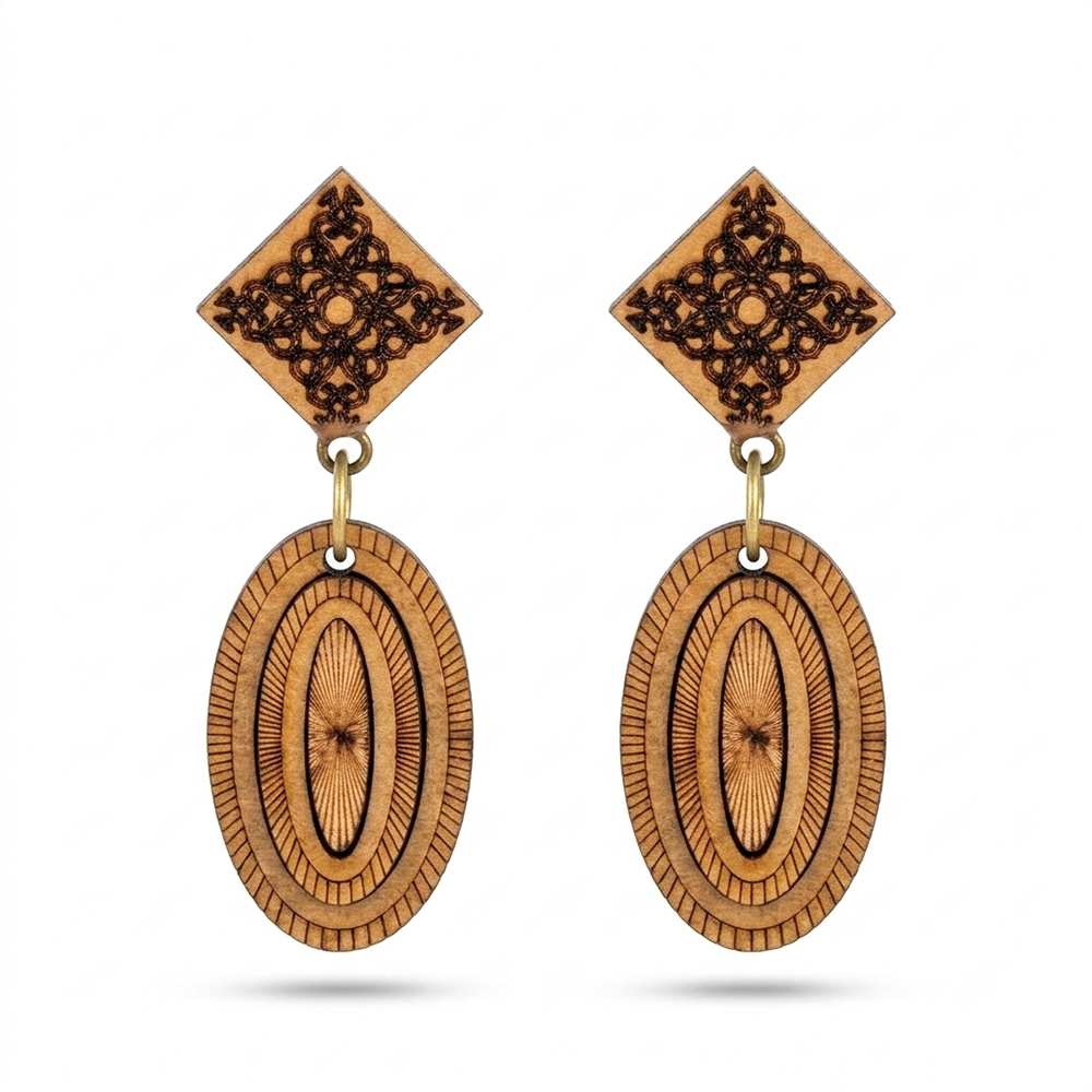 The99Jewel Vintage Style Wooden Fashion Dangler Earrings