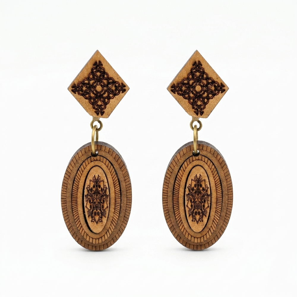 The99Jewel Vintage Style Wooden Fashion Dangler Earrings