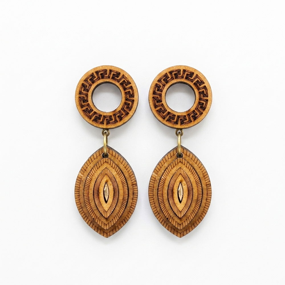 The99Jewel Vintage Style Wooden Fashion Dangler Earrings