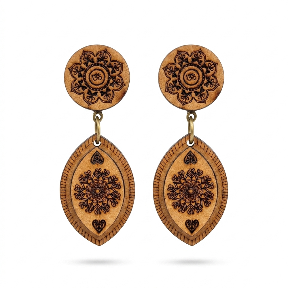 The99Jewel Vintage Style Wooden Fashion Dangler Earrings