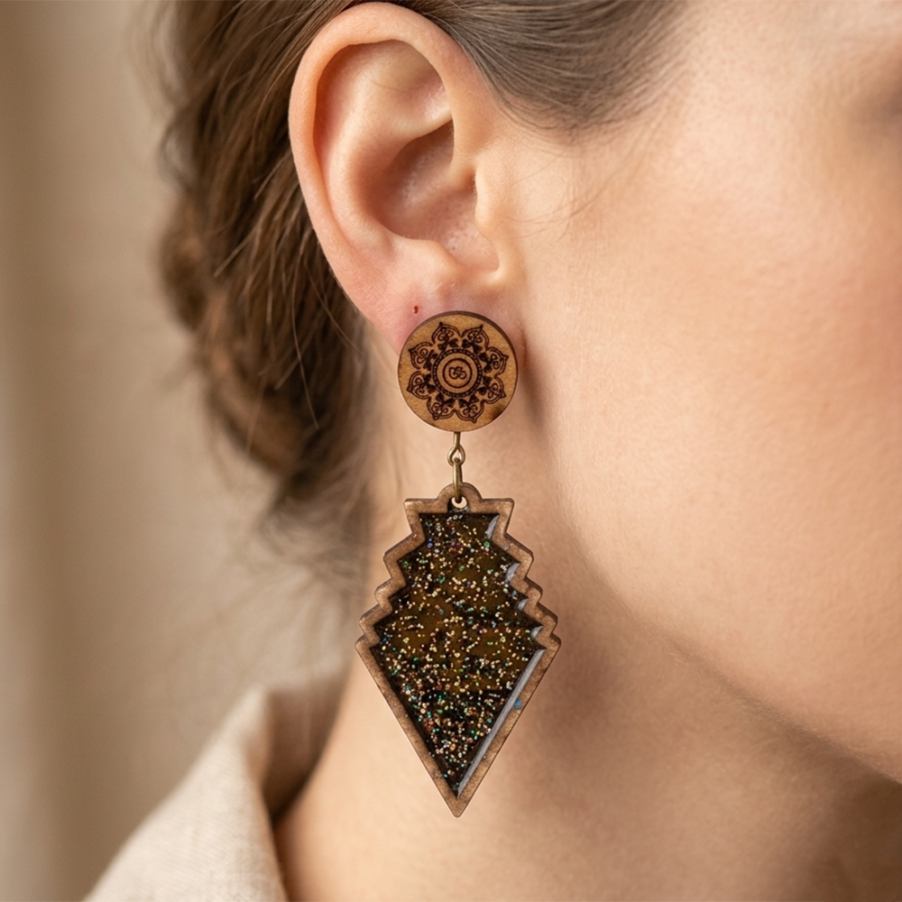 The99Jewel Vintage Style Wooden Fashion Dangler Earrings