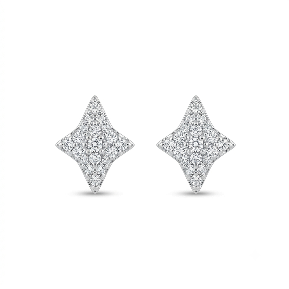 The99Jewel Sparkling Silver Plated AD Stud Earrings