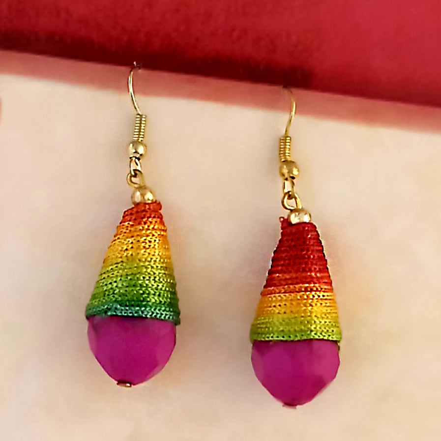 The99Jewel Stylish Multi Color Thread Earrings For Women And Girls