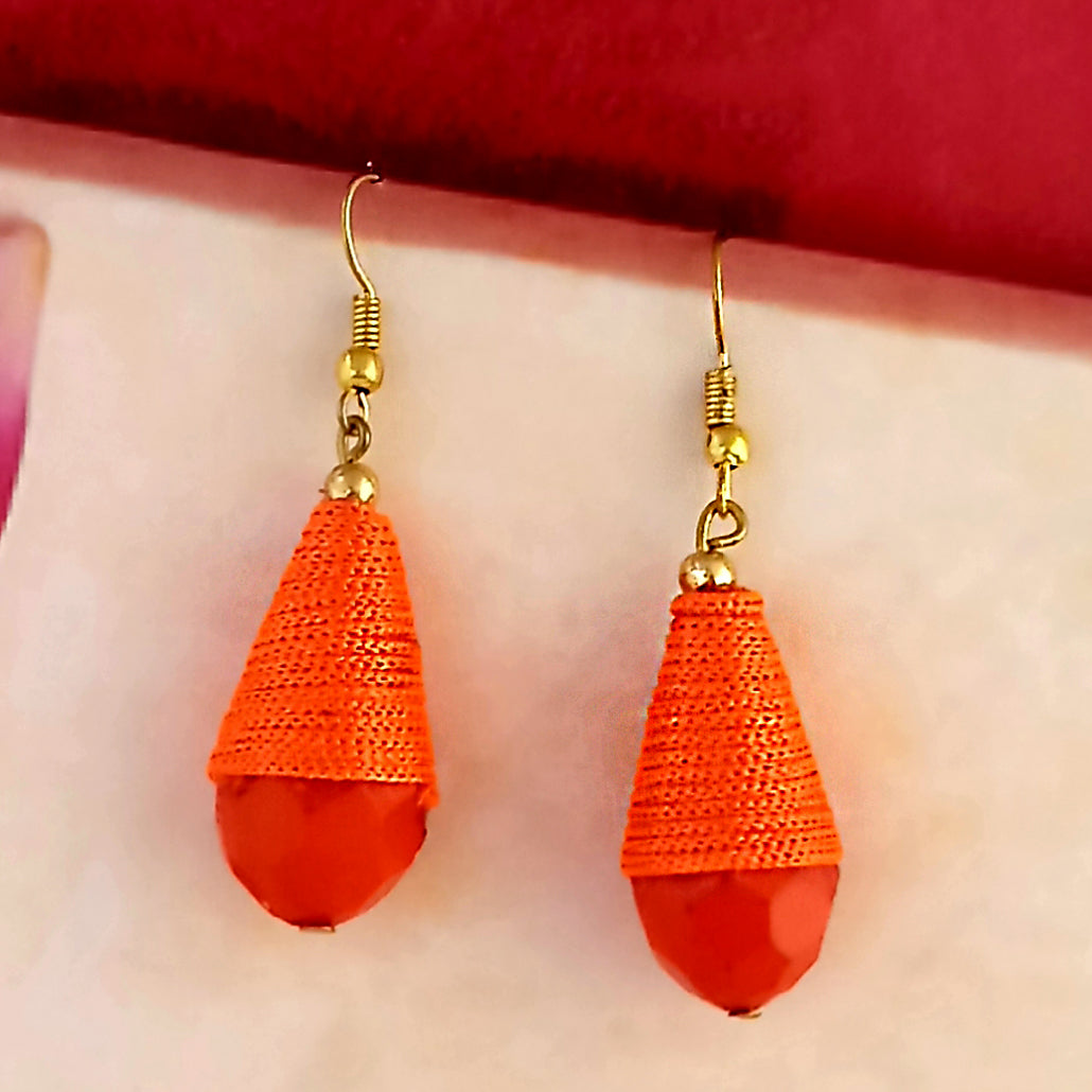 The99Jewel Stylish Orange Thread Earrings For Women And Girls