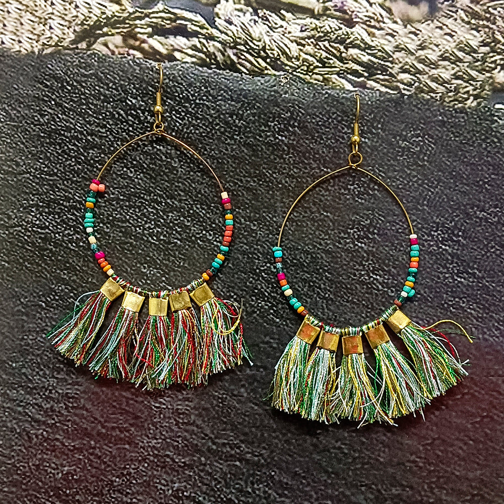 The99Jewel Multi Color Silk Thread Stylish Earrings