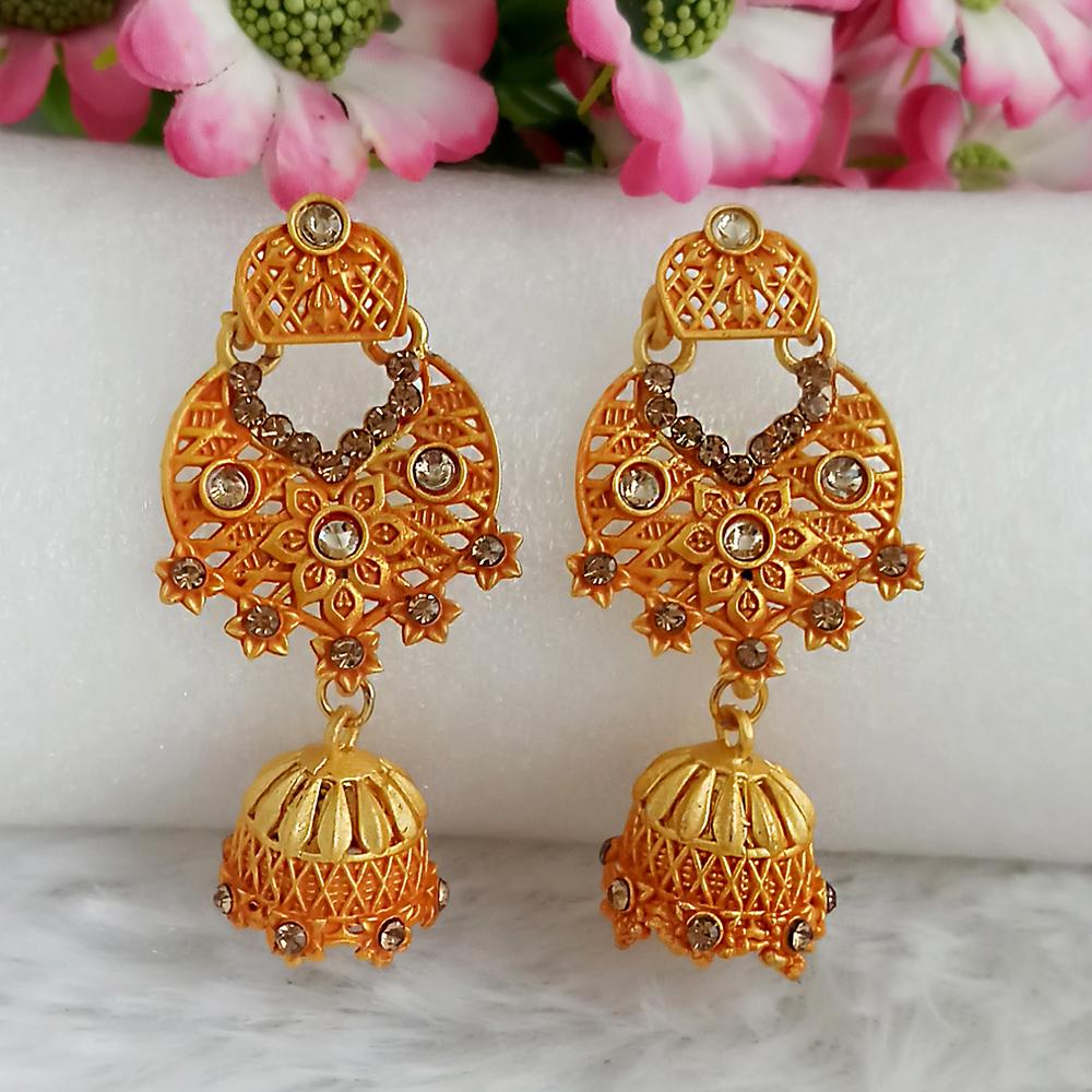The99Jewel Orange Matte Meenakari Jhumki Earrings -1318065F