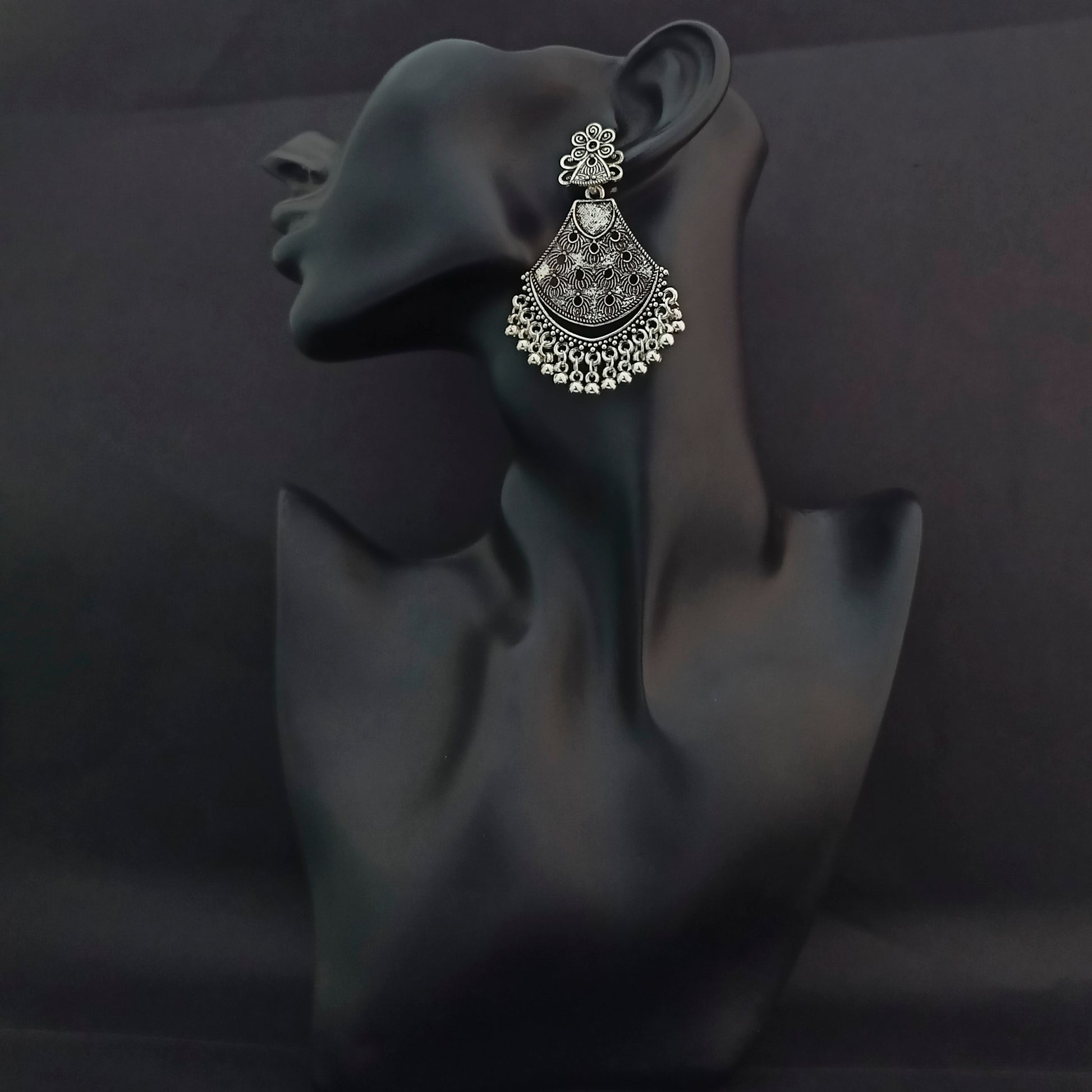 The99Jewel Oxidised Plated Dangler Earrings