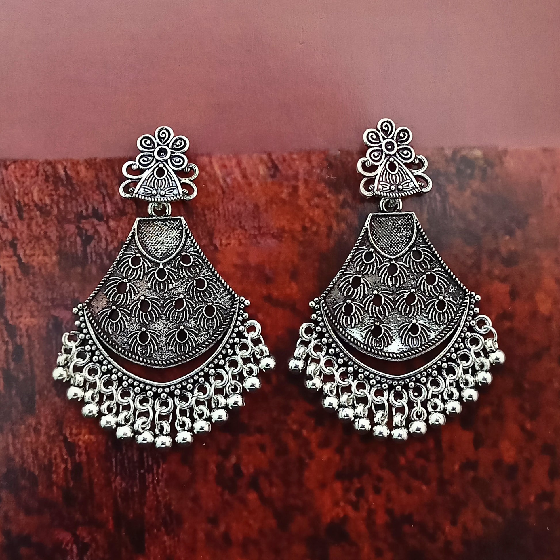 The99Jewel Oxidised Plated Dangler Earrings