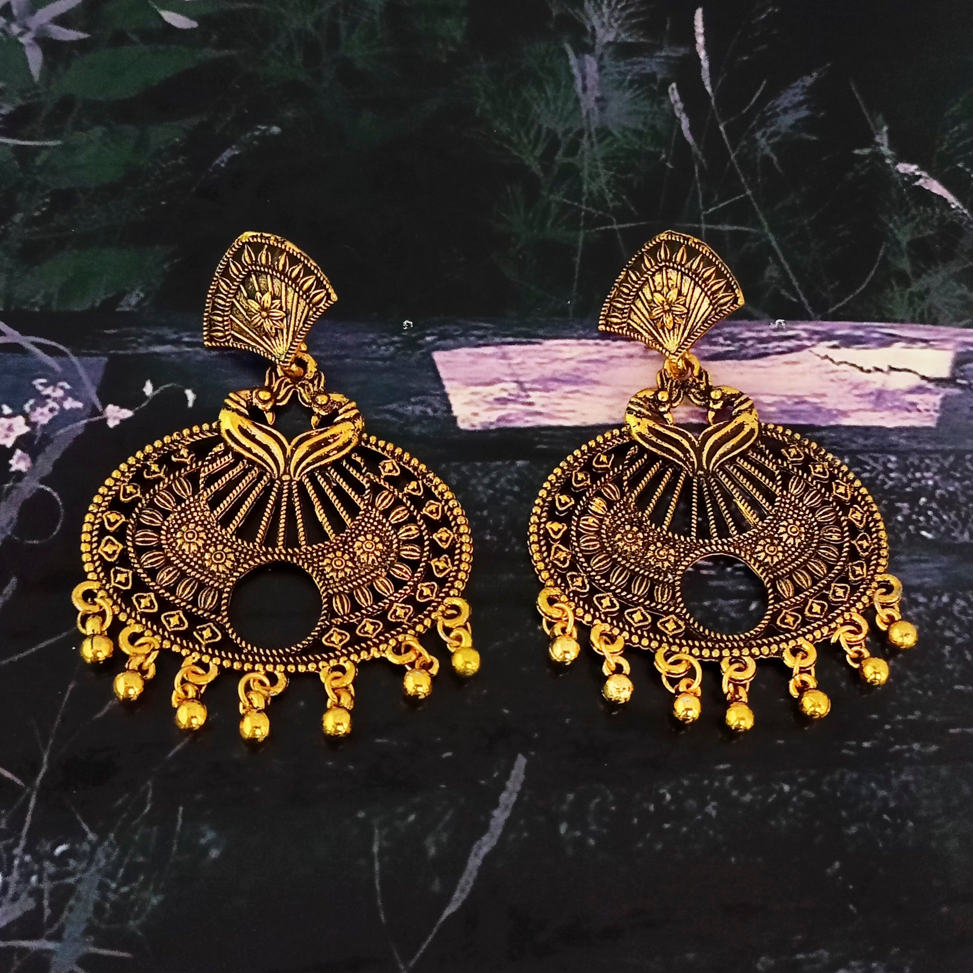 The99Jewel Gold Plated Dangler Earrings