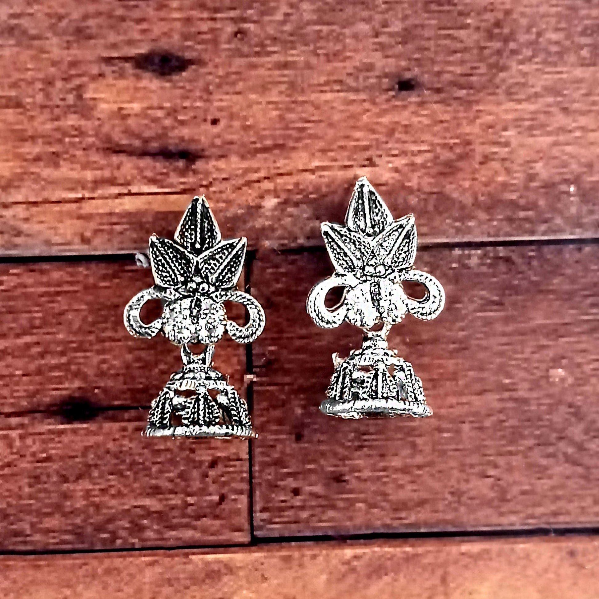The99Jewel Silver Plated FloralSmall Jhumki Earrings