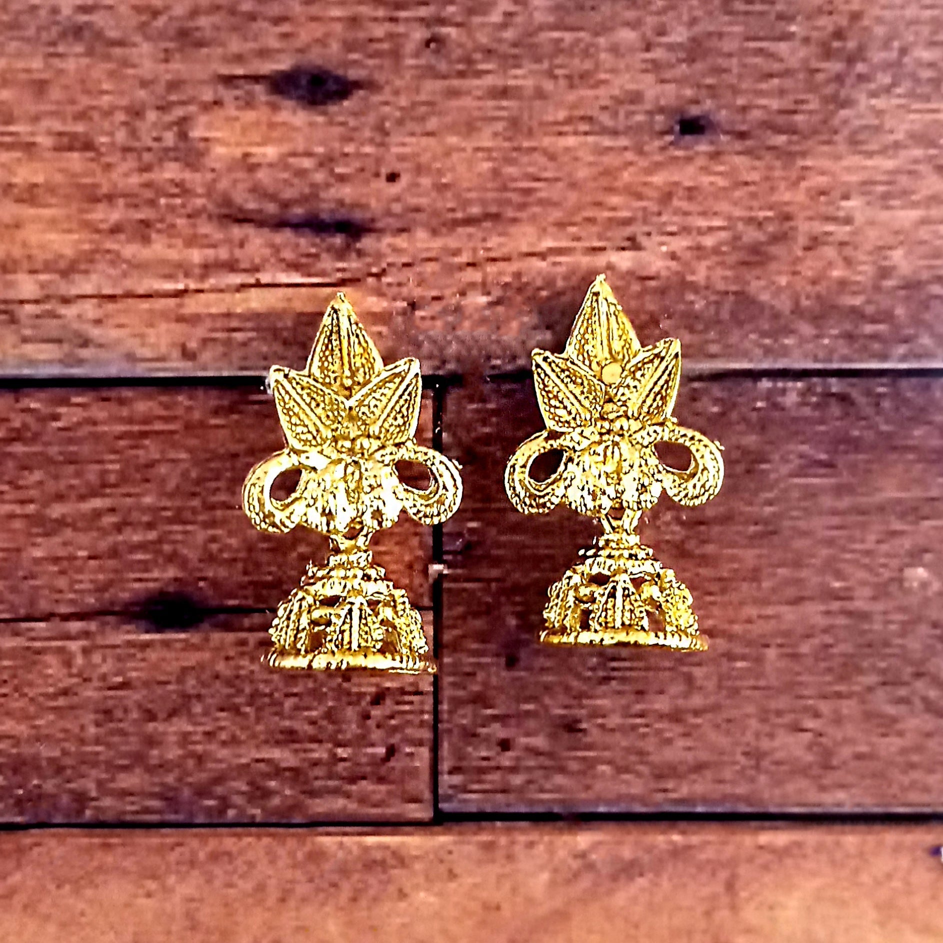 The99Jewel Gold Plated FloralSmall Jhumki Earrings