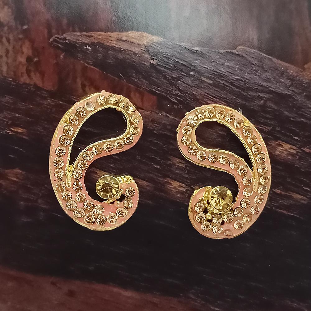 The99Jewel gold plated red meenakari and austrian stone stud earring