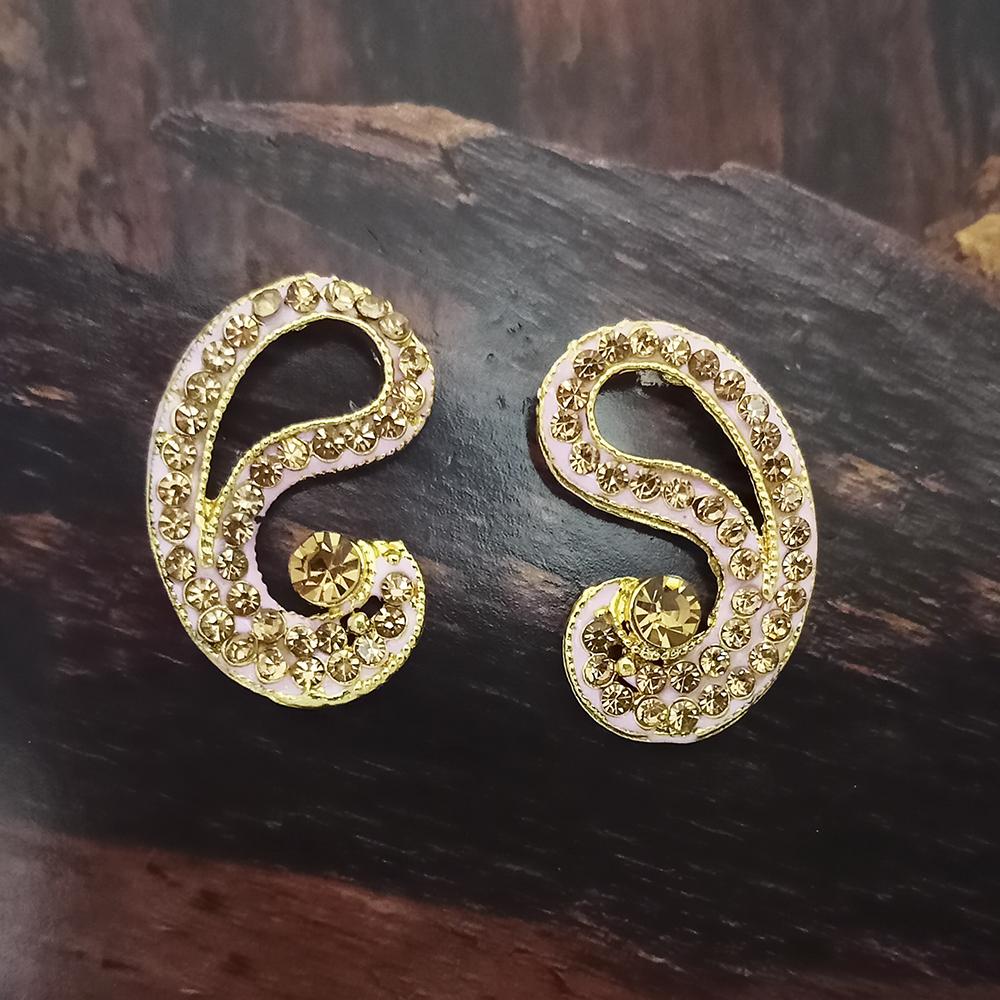 The99Jewel gold plated red meenakari and austrian stone stud earrings -1319231F