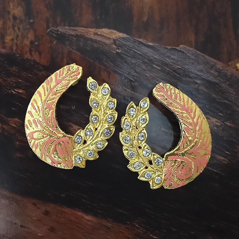 The99Jewel gold plated red meenakari and austrian stone stud earrings -1319233D