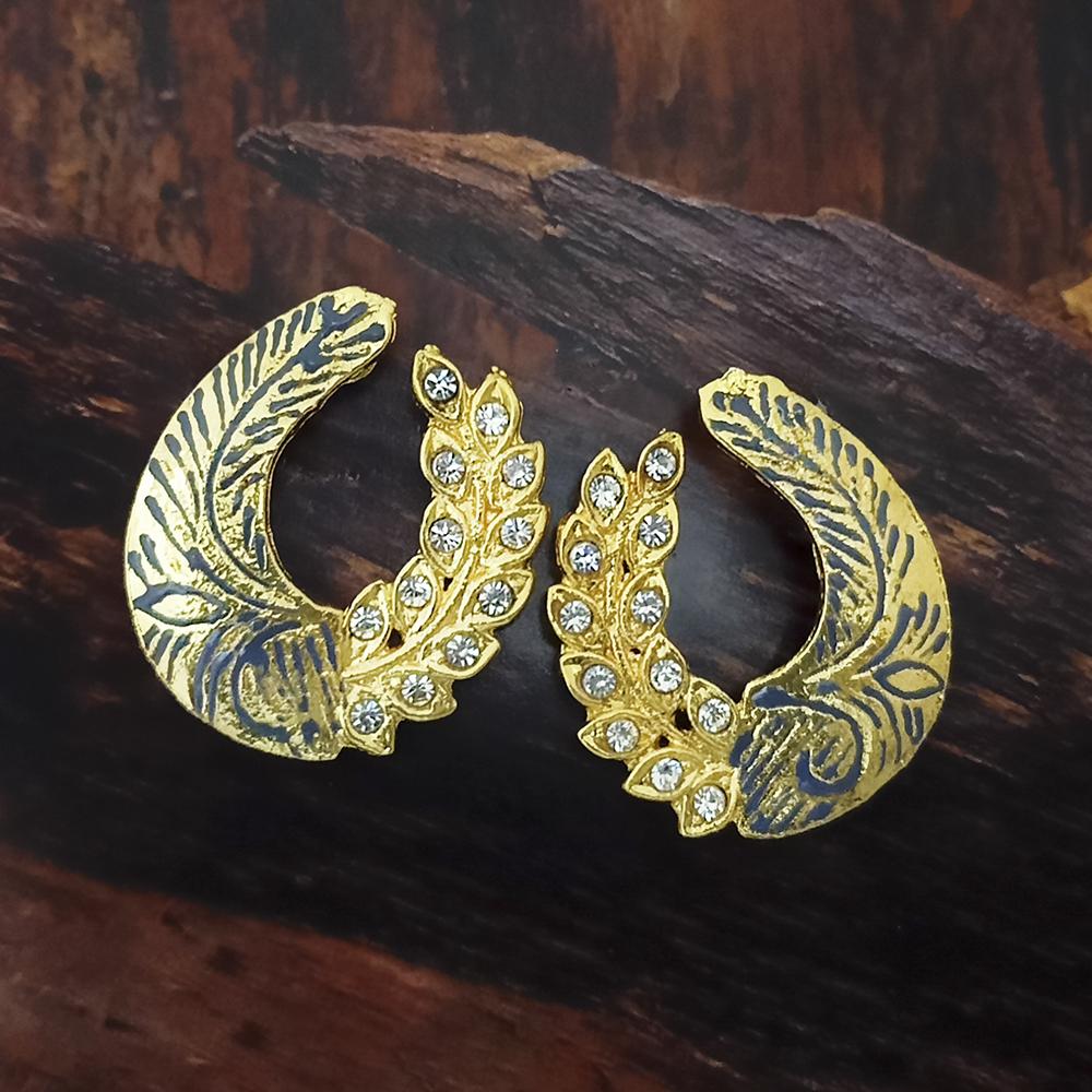The99Jewel gold plated red meenakari and austrian stone stud earrings -1319233E
