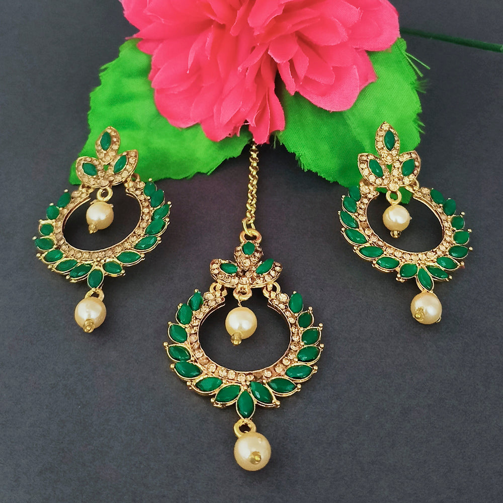 The99jewel Austrian Stone Earrings With Maangtikka-1319254H