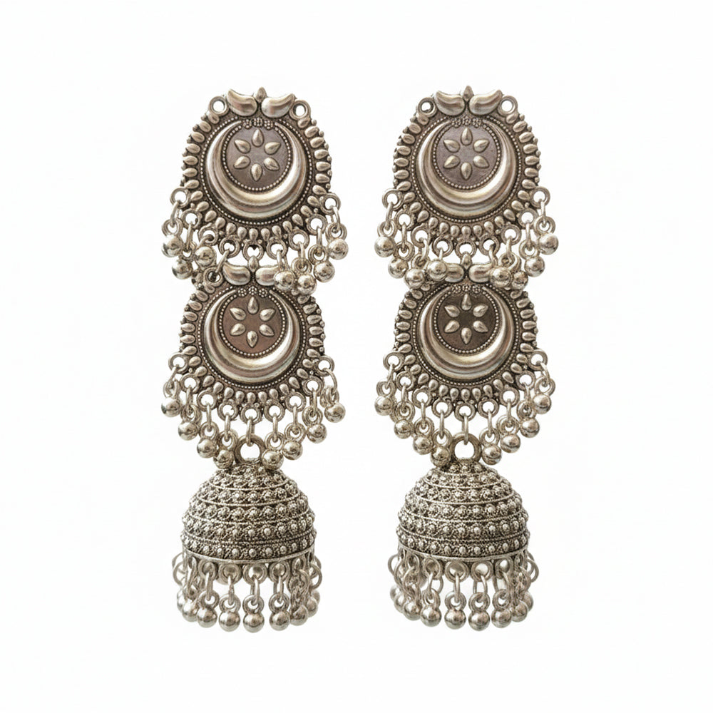 The99Jewel Stylish Oxidised Jhumka Earrings