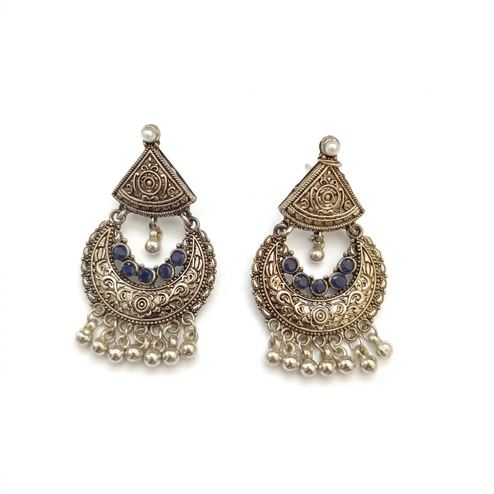 The99Jewel Ethnic Oxidised Silver Earrings for Women