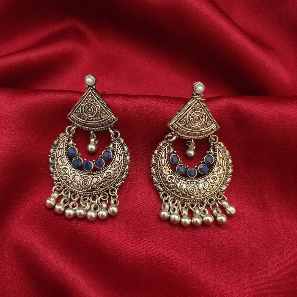 The99Jewel Ethnic Oxidised Silver Earrings for Women
