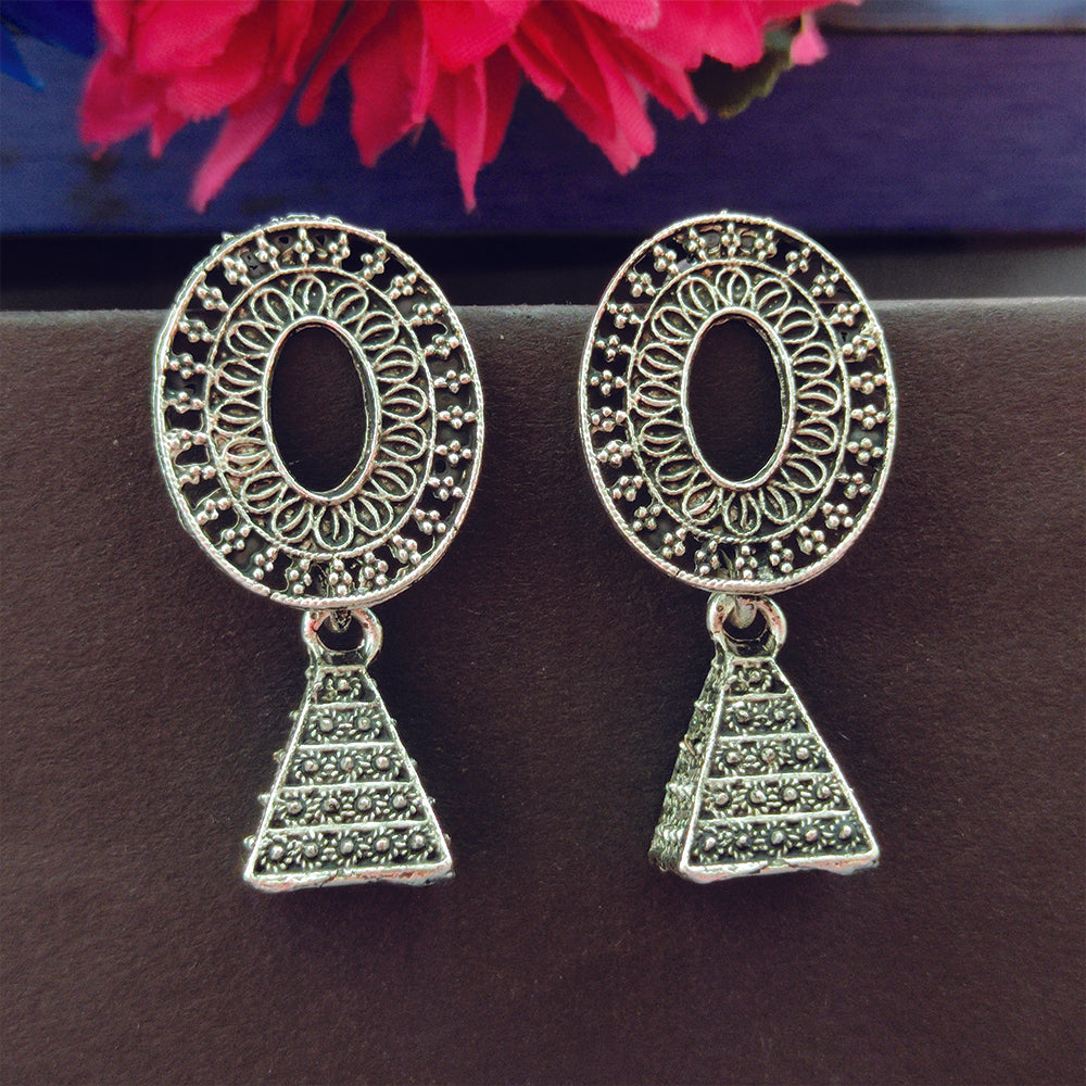The99Jewel Oxidised Plated Jhumki Earrings