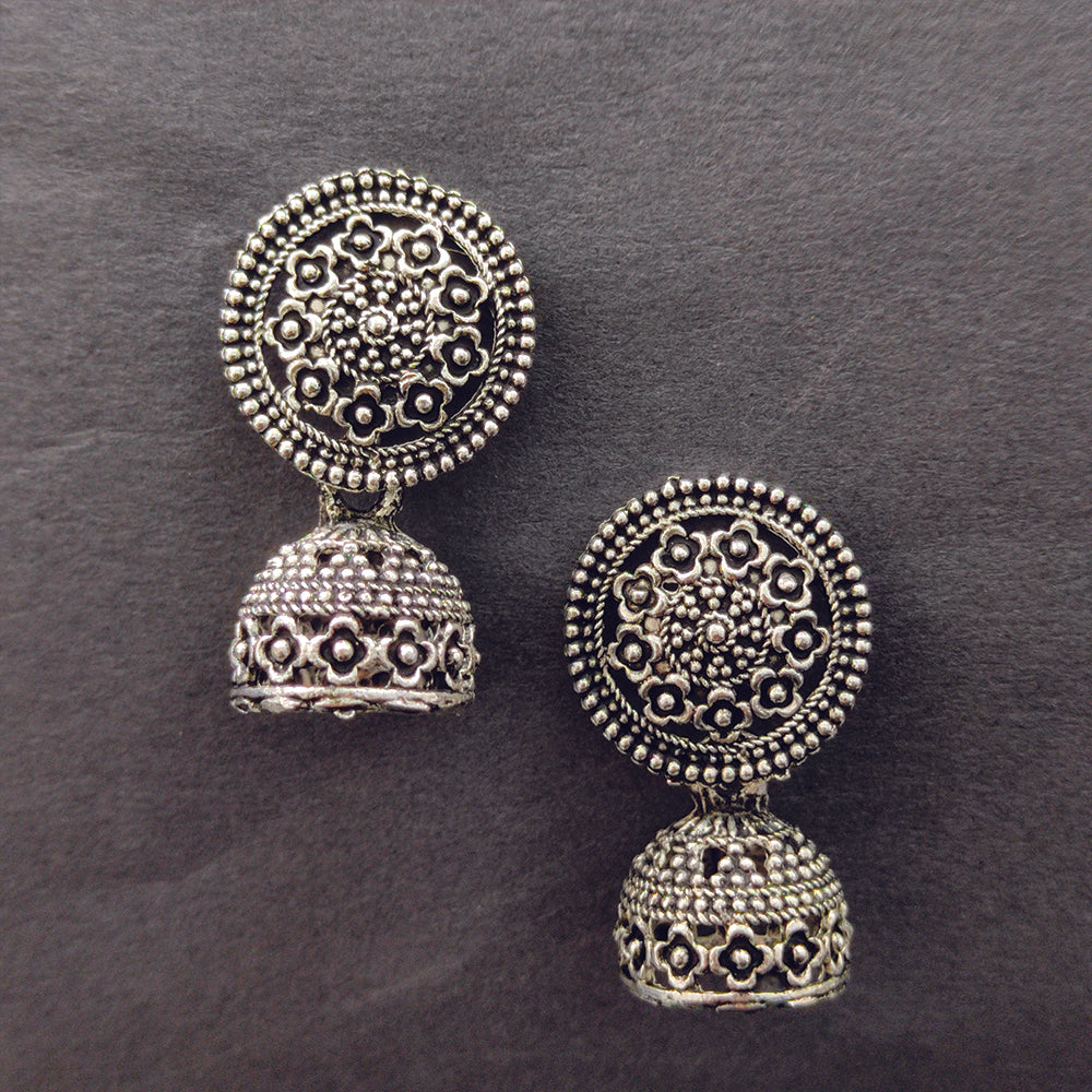 The99Jewel Oxidised Plated Jhumki Earrings